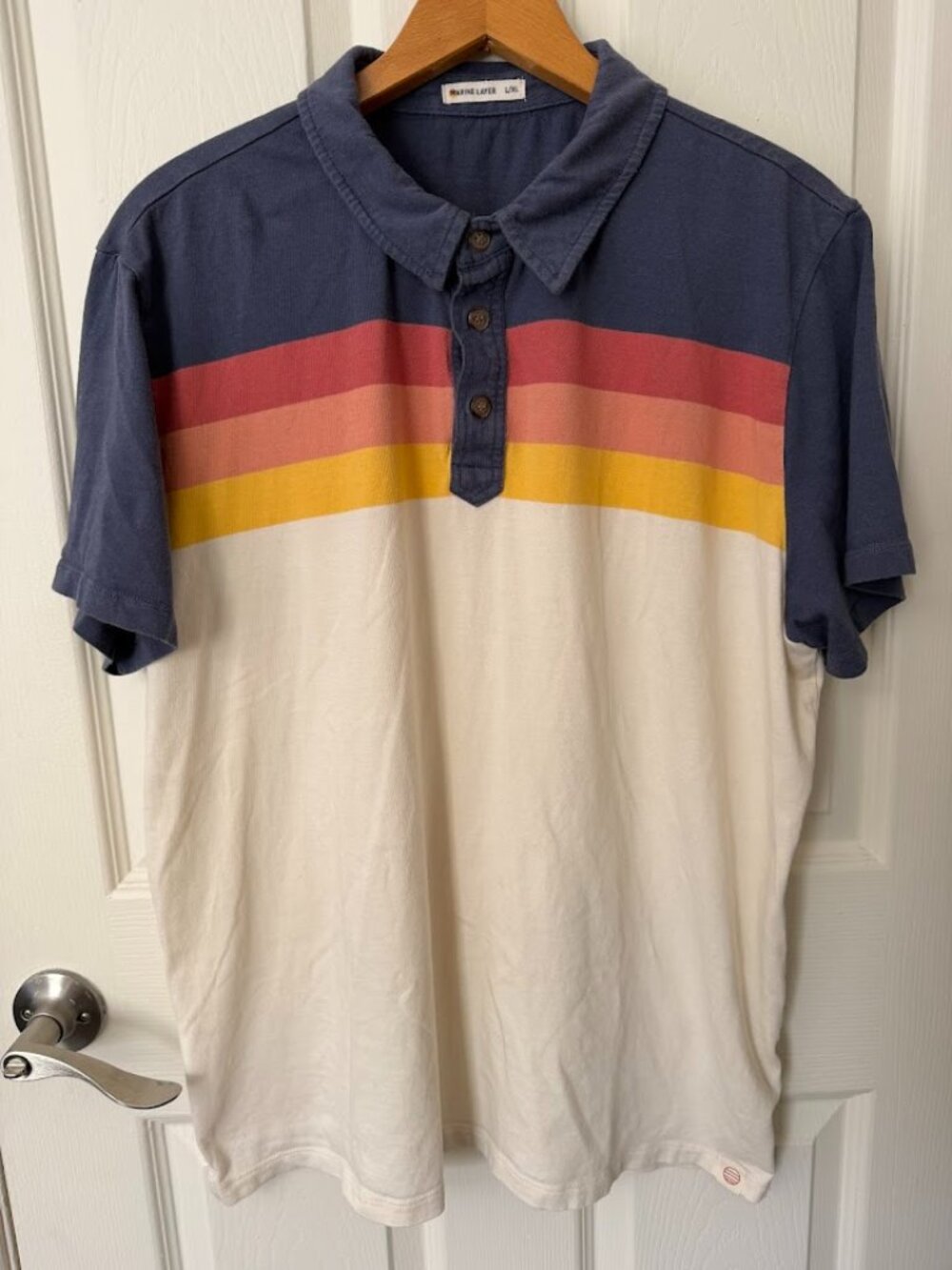 Marine Layer Ombre Stripe Polo L/XL